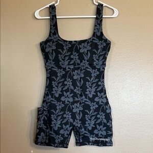 TEAL x LEXBREEZY Women's Orchid Ti Leaf Romper - NWT 🩶🖤 Med